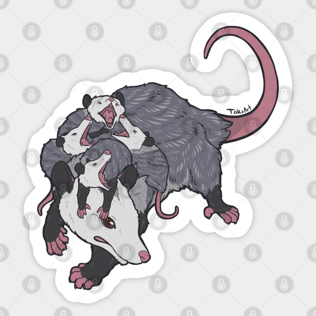 Mama Opossum Sticker by TaksArt